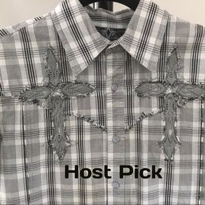 ⚡️HP⚡️ Roar Men’s S/S Cross Embroidered Shirt